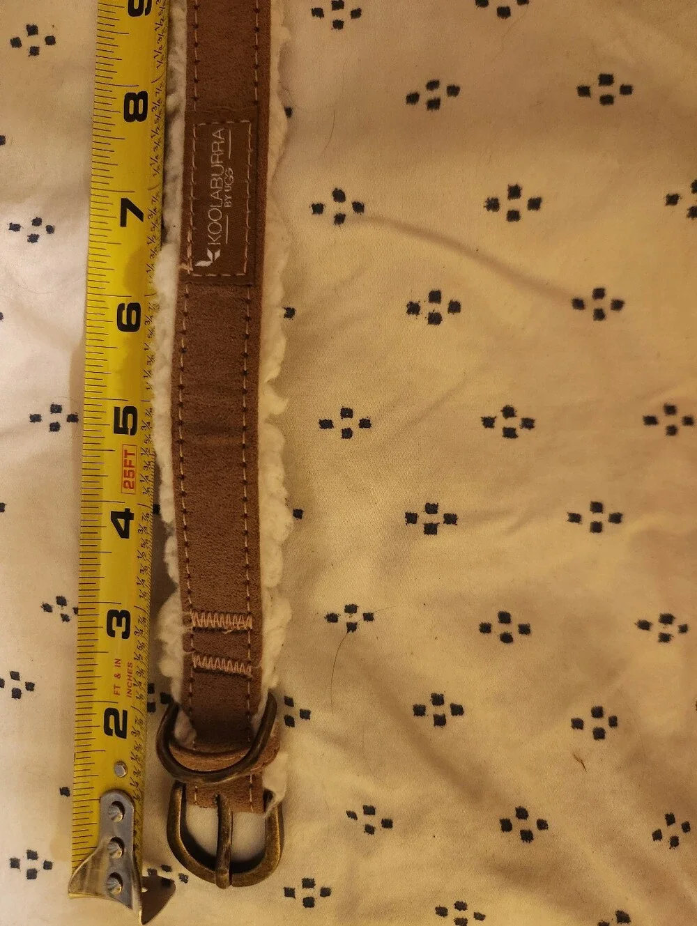 Koolaburra chestnut suede shearling dog collar. Small never worn.